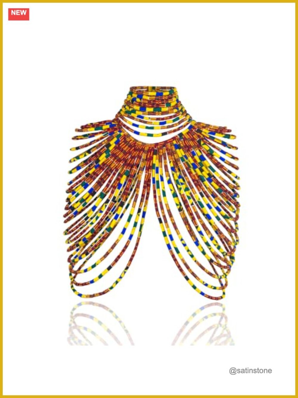 Ankara Shawl Necklace Set 2-Piece Cotton Statement Women